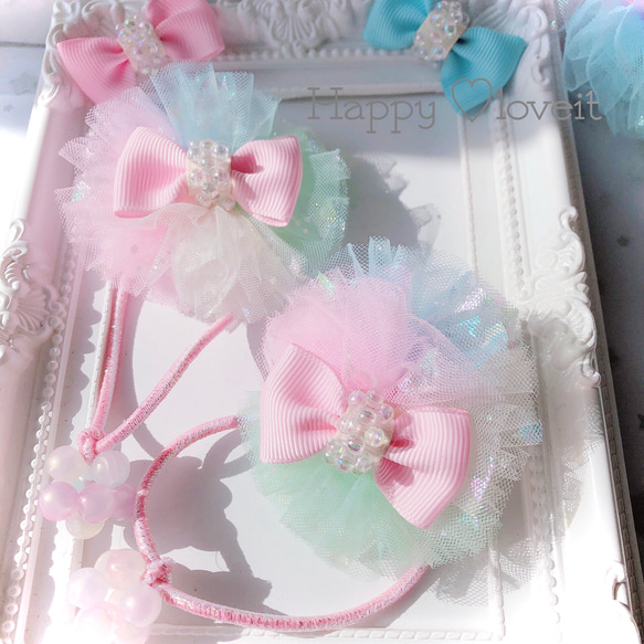 ゆめかわキラキラリボン♡チュール♡ピンク