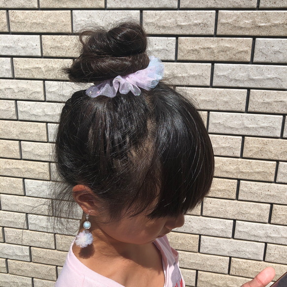 ゆめかわチュールブレスレット♡2WAYヘアゴムにも♡ 5枚目の画像