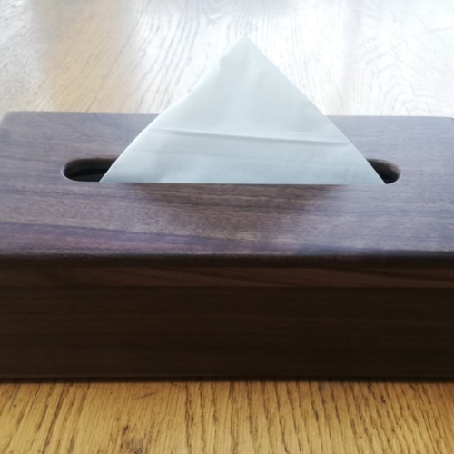 ウォールナット 無垢材使用の本物！ 木製 ティッシュボックス