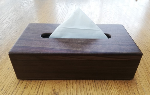 ウォールナット 無垢材使用の本物！ 木製 ティッシュボックス