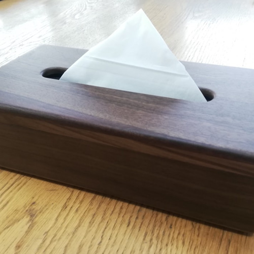 ウォールナット 無垢材使用の本物！ 木製 ティッシュボックス