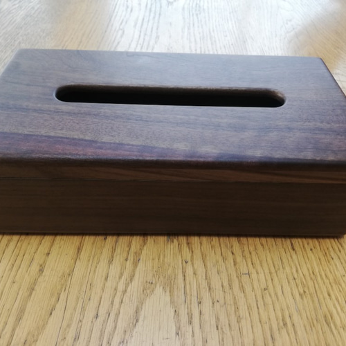 ウォールナット 無垢材使用の本物！ 木製 ティッシュボックス