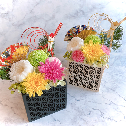 和風アレンジメント＊菊の花で華やかに プリザーブドフラワー