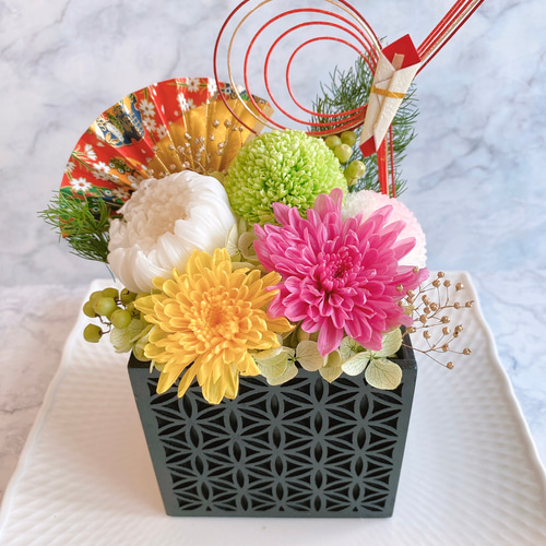 和風アレンジメント＊菊の花で華やかに プリザーブドフラワー