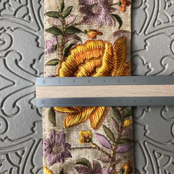 【50cm】6cm幅 インド 刺繍リボン トリム チロリアンテープ  ハンドメイド素材 花柄 イエロー 3枚目の画像