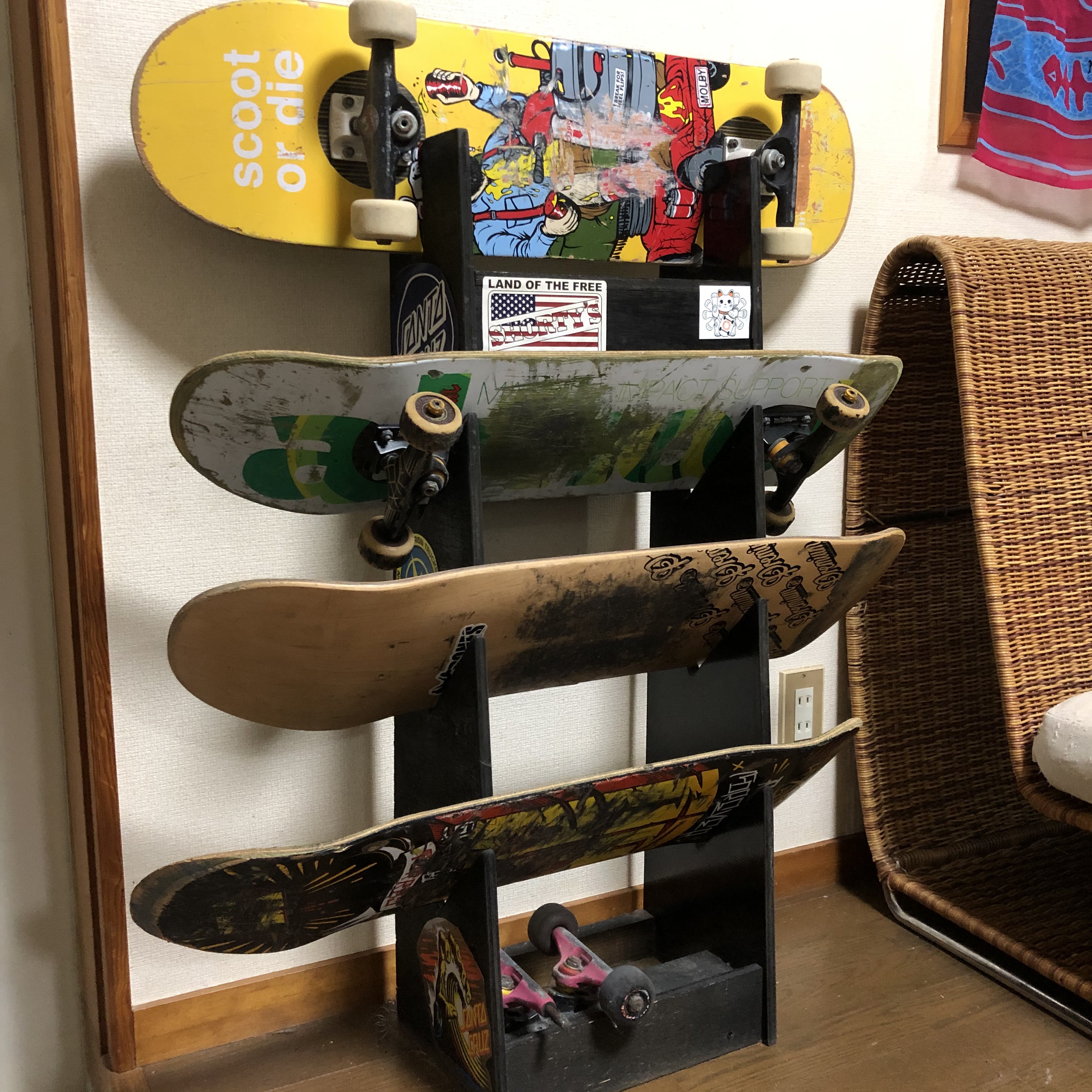 スケートボード収納ラック