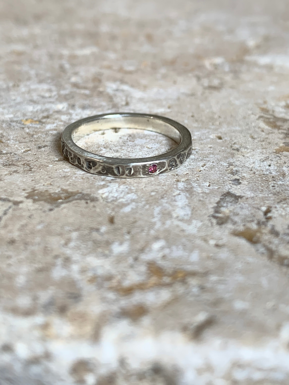 【silver】vintage half alphabet ring 1枚目の画像