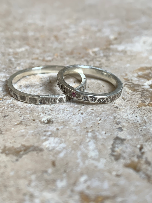 【silver】vintage half alphabet ring 2枚目の画像