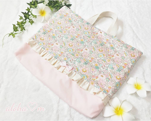 ハンドメイド リバティ レッスンバッグ 手提げ 絵本袋 花柄 ハンドメイド リバティ レッスンバッグ 手提げ 絵本袋 花柄