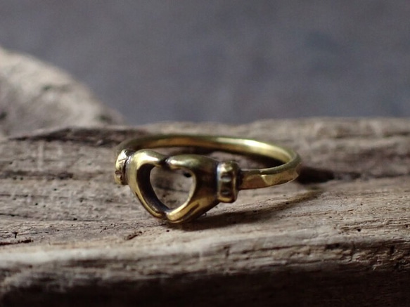 【ハート Heart  -愛の指環- 】真鍮/指輪 1枚目の画像