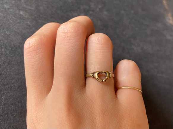 【ハート Heart  -愛の指環- 】真鍮/指輪 6枚目の画像