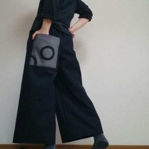 専用　黒のキュロットパンツ 大きなポケット付き 大きいサイズ＞レーヨン麻キュロットパンツ GEVS. 通販【ニッセン】
