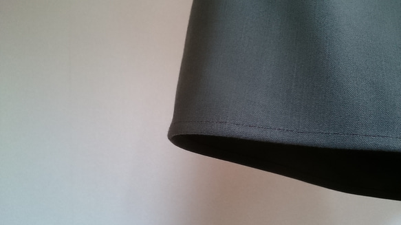 ガウチョパンツカーキ色綿麻混スカートの風合いウエストゴム 5枚目の画像