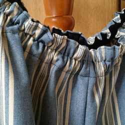 バルーンパンツ綿麻混丸底大きなポケットアラジン風ウエストゴム 2枚目の画像