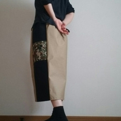 デニムスカート迷彩柄ポイントウエストゴム 4枚目の画像