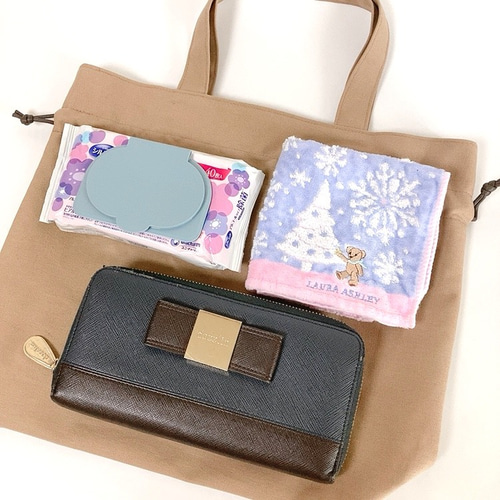 巾着トートバッグ 帆布 バイカラー［受注製作］ 巾着バッグ