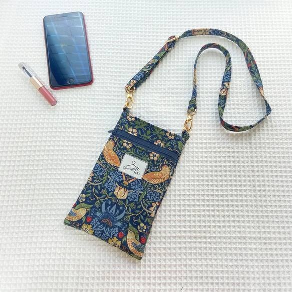 洋服の先生が作る【スマホポシェット】サコッシュ　お出かけバッグ　ミニショルダーバッグ 1枚目の画像