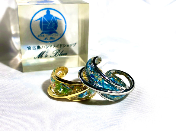 アクセサリー kuu M's cuffring（琉球ガラスor旅人の木の実）2wayアクセサリー