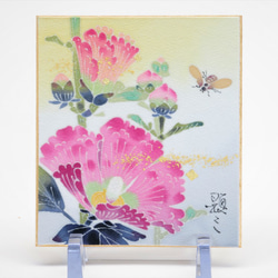 【たちあおい】小色紙  伝統工芸品 ⋆結婚祝い⋆銀婚式⋆新築祝い⋆誕生日の贈り物⋆インテリアとして日本の四季を楽しんで。 3枚目の画像