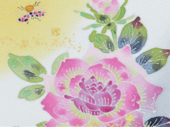 【ばら】小色紙  伝統工芸品 ⋆結婚祝い⋆銀婚式⋆新築祝い⋆誕生日の贈り物⋆インテリアとして日本の四季を楽しんで。　 4枚目の画像