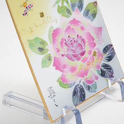 【ばら】小色紙  伝統工芸品 ⋆結婚祝い⋆銀婚式⋆新築祝い⋆誕生日の贈り物⋆インテリアとして日本の四季を楽しんで。　 5枚目の画像