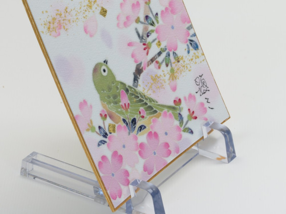 【めじろ】小色紙　 伝統工芸品 ⋆結婚祝い⋆銀婚式⋆新築祝い⋆誕生日の贈り物⋆インテリアとして日本の四季を楽しんで。　 5枚目の画像