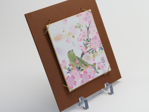 【めじろ】小色紙　 伝統工芸品 ⋆結婚祝い⋆銀婚式⋆新築祝い⋆誕生日の贈り物⋆インテリアとして日本の四季を楽しんで。　 6枚目の画像