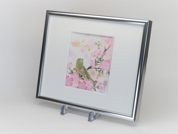 【めじろ】小色紙　 伝統工芸品 ⋆結婚祝い⋆銀婚式⋆新築祝い⋆誕生日の贈り物⋆インテリアとして日本の四季を楽しんで。　 2枚目の画像