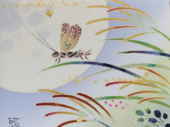 【くさひばり】染パネル   伝統工芸品⋆結婚祝い⋆銀婚式⋆新築祝い⋆誕生日の贈り物⋆インテリアとして日本の四季を楽しんで 3枚目の画像