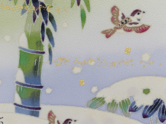 【すずめ】染パネル  伝統工芸品 ⋆結婚祝い⋆銀婚式⋆新築祝い⋆誕生日の贈り物⋆インテリアとして日本の四季を楽しんで。　 3枚目の画像