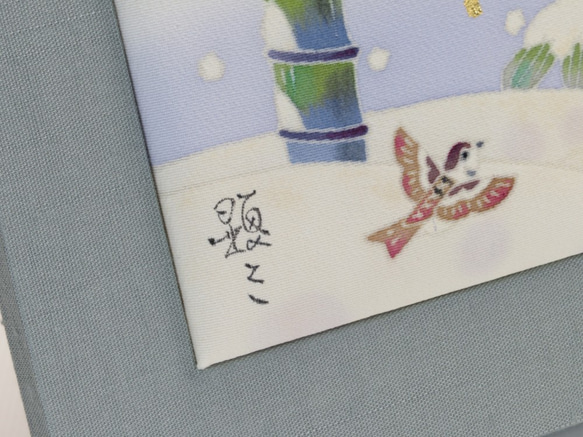 【すずめ】染パネル  伝統工芸品 ⋆結婚祝い⋆銀婚式⋆新築祝い⋆誕生日の贈り物⋆インテリアとして日本の四季を楽しんで。　 4枚目の画像
