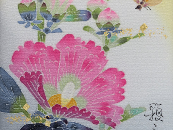 【たちあおい】染パネル　伝統工芸品⋆結婚祝い⋆銀婚式⋆新築祝い⋆誕生日の贈り物⋆インテリアとして日本の四季を楽しんで。　 3枚目の画像