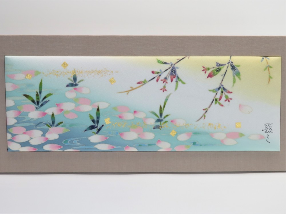 【はないかだ】染パネル　伝統工芸品⋆結婚祝い⋆銀婚式⋆新築祝い⋆誕生日の贈り物⋆インテリアとして日本の四季を楽しんで。