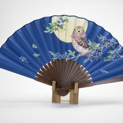 【ふくろう】扇子  伝統工芸品 ⋆結婚祝い⋆銀婚式⋆新築祝い⋆誕生日の贈り物⋆インテリアとして日本の四季を楽しんで。　 2枚目の画像