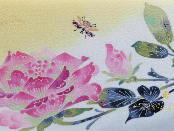 【薔薇】染パネル　伝統工芸品⋆結婚祝い⋆銀婚式⋆新築祝い⋆誕生日の贈り物⋆インテリアとして日本の四季を楽しんで。 3枚目の画像