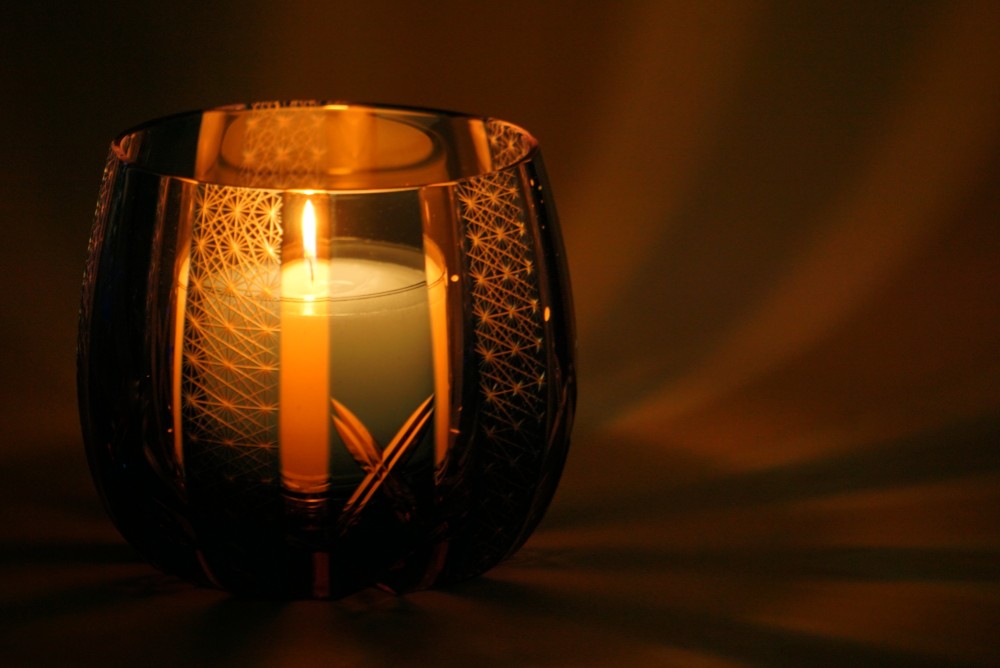 凛然切子　キャンドルホルダー　星瞬-hoshi no matataki-