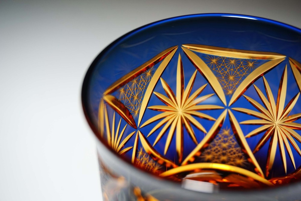 凛然コレクション ロックグラス 銀湾の花-ginwan no hana- 瑠璃オレンジ