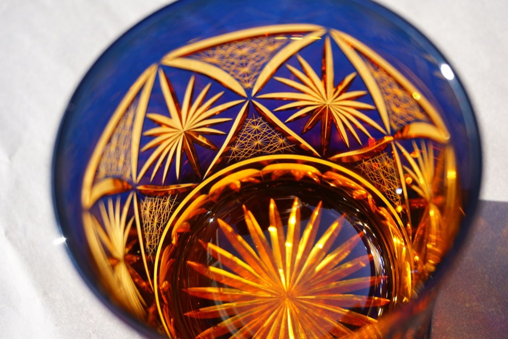 凛然コレクション ロックグラス 銀湾の花-ginwan no hana- 瑠璃オレンジ