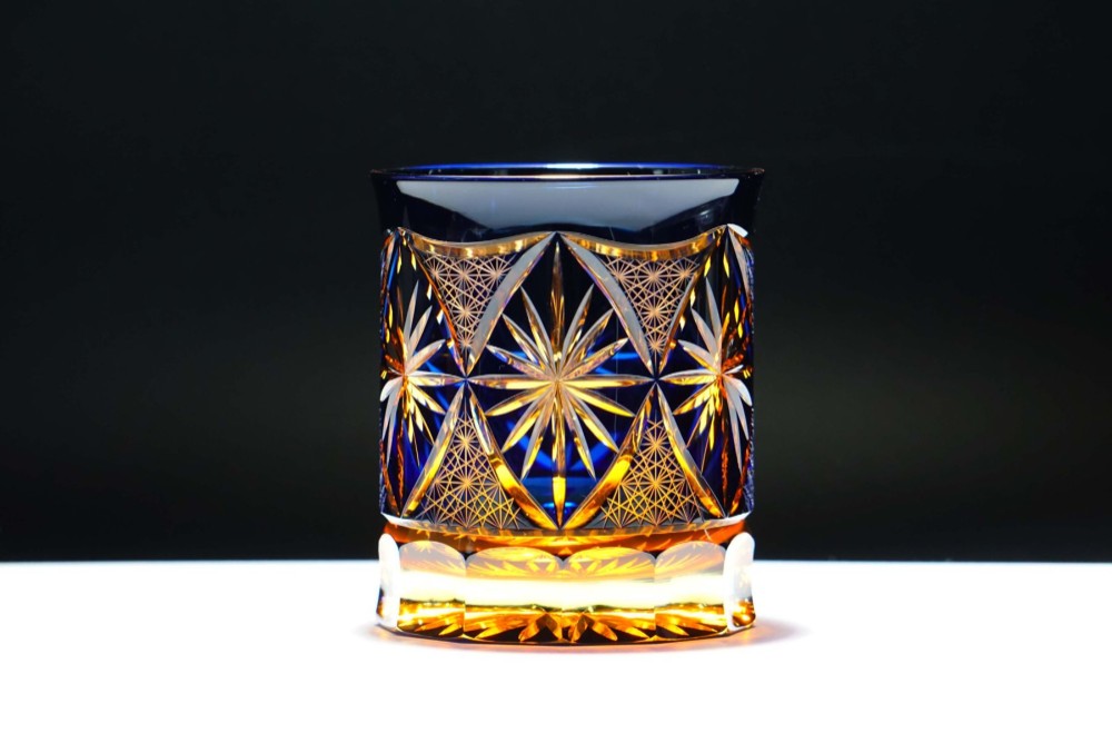 凛然コレクション ロックグラス 銀湾の花-ginwan no hana- 瑠璃オレンジ