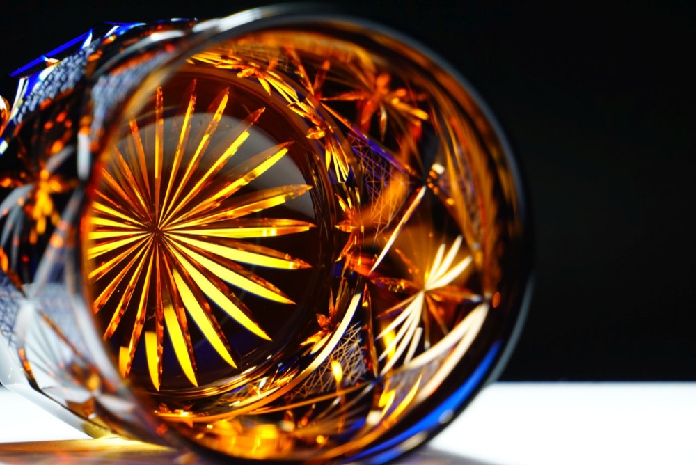 凛然コレクション ロックグラス 銀湾の花-ginwan no hana- 瑠璃オレンジ