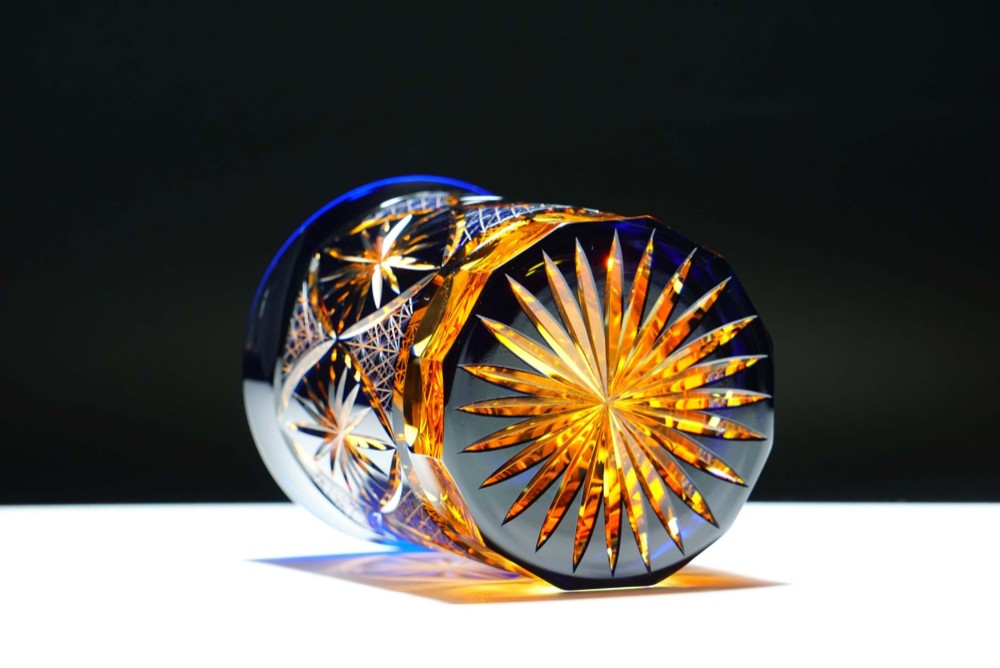 凛然コレクション ロックグラス 銀湾の花-ginwan no hana- 瑠璃オレンジ