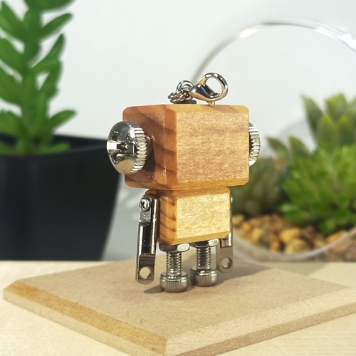 ロボットチャーム ウッド×メタル ライトオーク×シルバー 木製