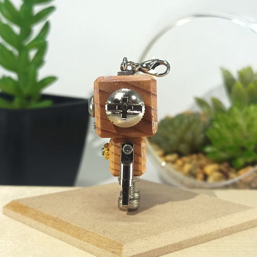 ロボットチャーム ウッド×メタル ライトオーク×シルバー 木製 ロボットチャーム ウッド×メタル ライトオーク×シルバー 木製