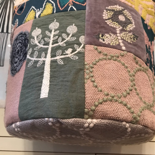 ミナペルホネン生地使用*バケツ型バッグ*はぎれパッチ*sand rose*chum