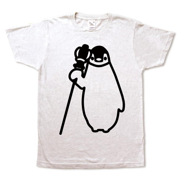 皇帝子ペンギンの手刷りやわらかTシャツ 1枚目の画像
