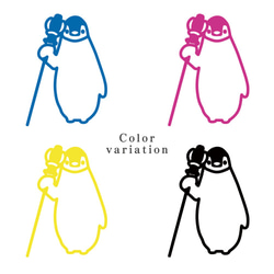 皇帝子ペンギンの手刷りやわらかTシャツ 5枚目の画像
