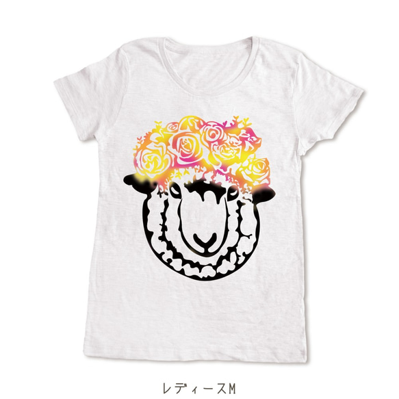 花冠羊の手刷りやわらかTシャツ 3枚目の画像