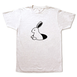 アナウサギの手刷りやわらかTシャツ 1枚目の画像