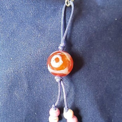 三眼紅玉髓天珠さんのストラップ その他携帯アクセサリー ががちゃん