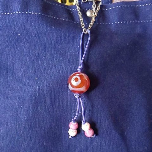 三眼紅玉髓天珠さんのストラップ その他携帯アクセサリー ががちゃん